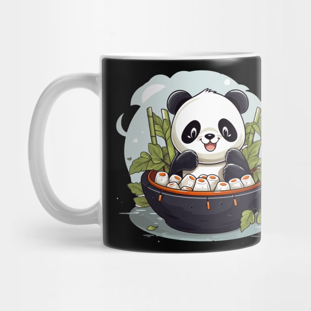 Panda Food Passion: Cuddly Charm Ramen Panda Feast Mode: Culinary Cuteness by Kibo2020